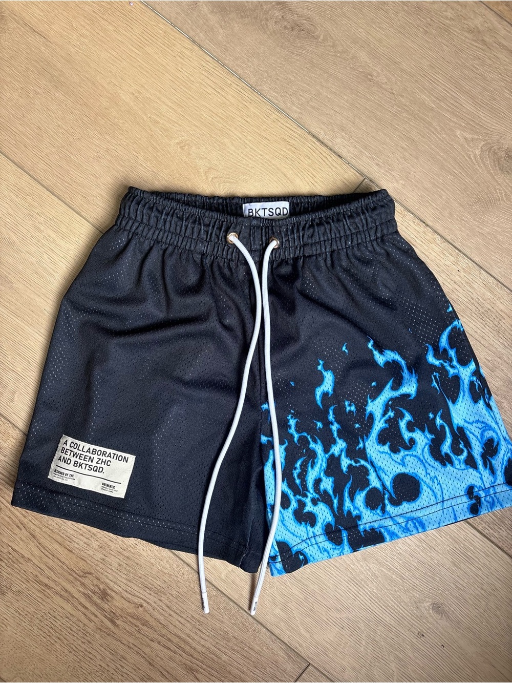 Adult BKTSQD x ZHC Mesh Shorts Blue Flame